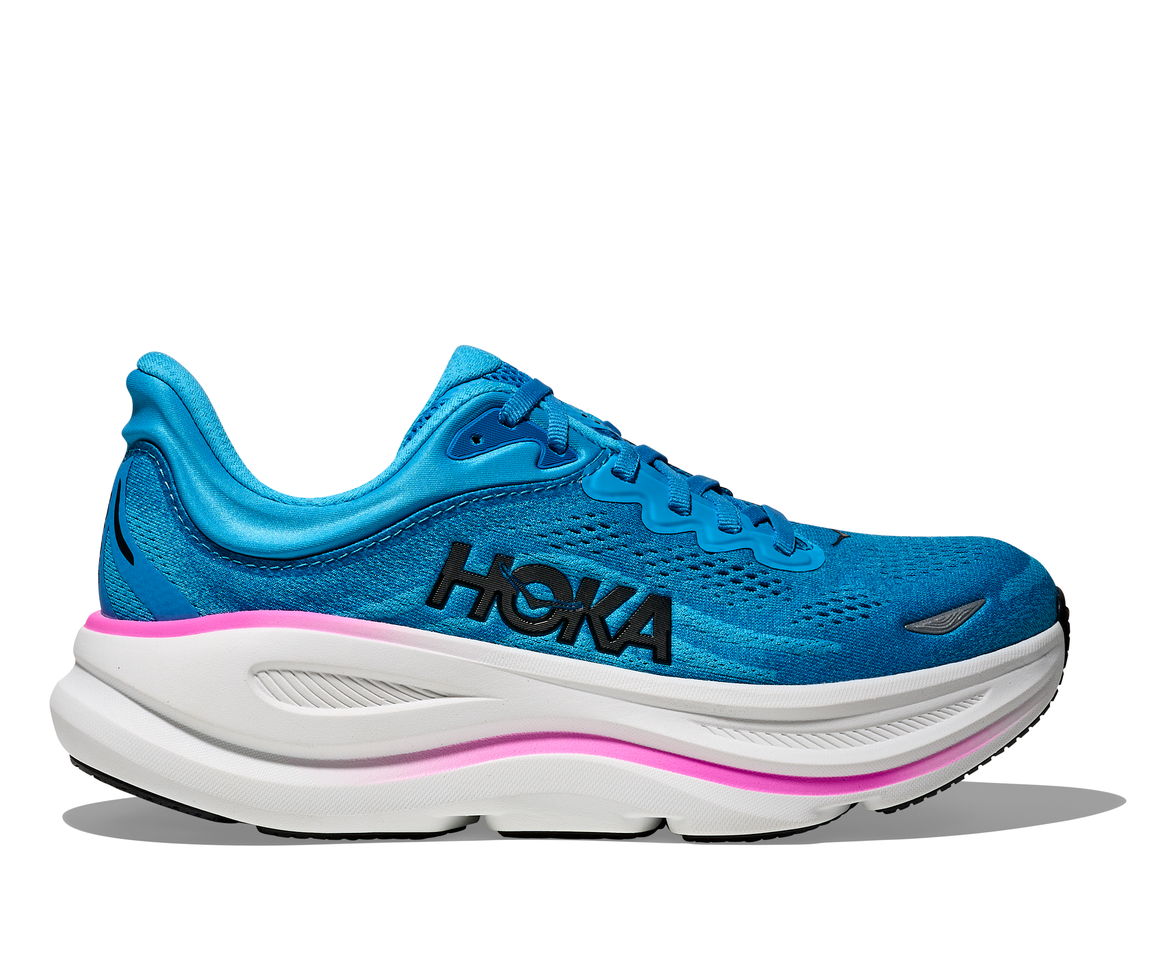 HOKA WOMEN'S BONDI 9 SKYWARD BLUE/NEON FUSCHIA